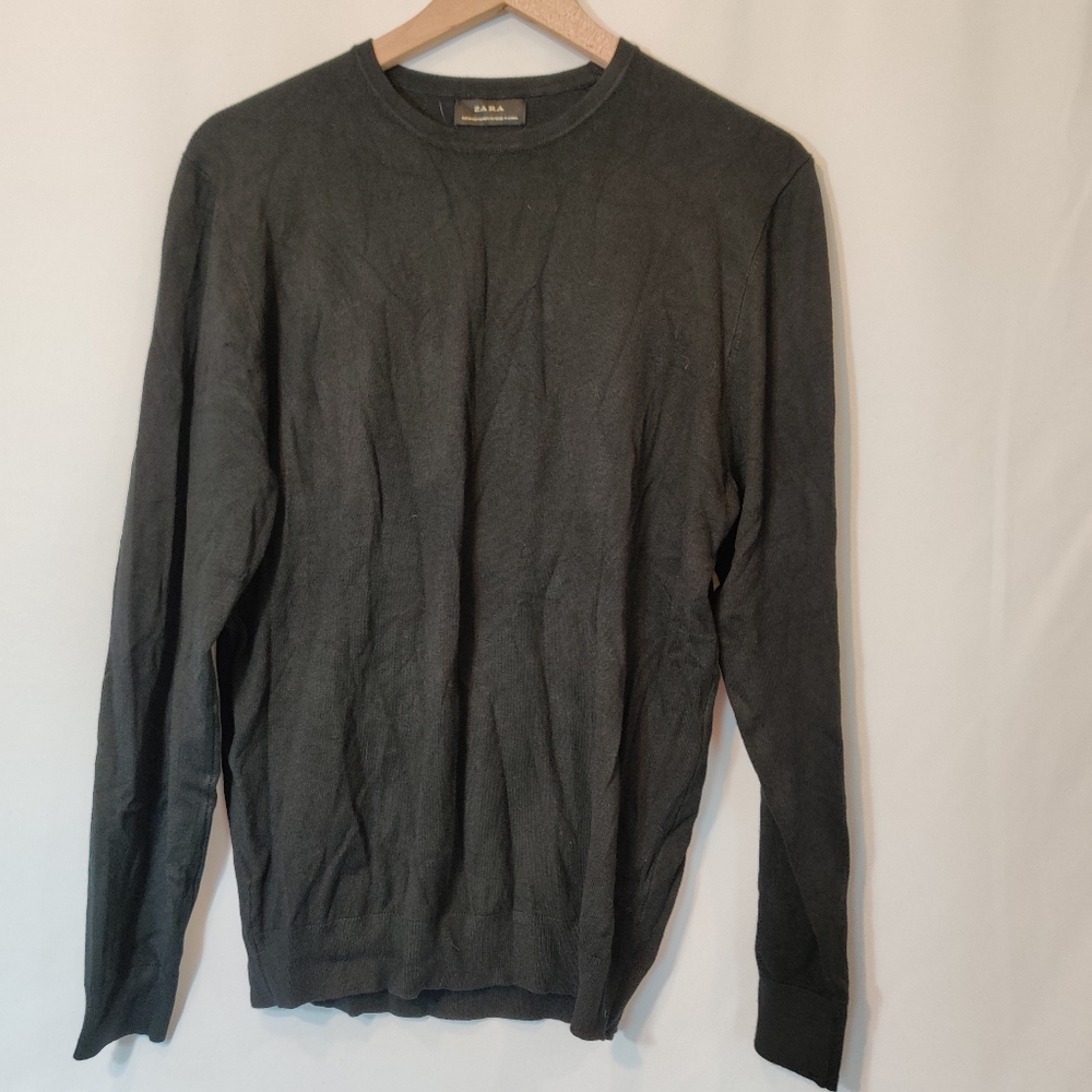 Zara Men Long Sleeve Black Sweater